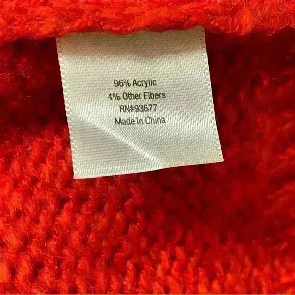St. John's Bay Women's Size 1X Pullover Sweater  Red Long Sleeve Bright Threads - Picture 7 of 11